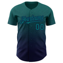 Charger l'image dans la galerie, Custom Teal Navy Authentic Fade Fashion Baseball Jersey