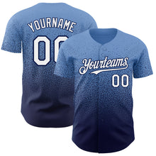 Charger l'image dans la galerie, Custom Powder Blue White-Navy Authentic Fade Fashion Baseball Jersey