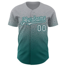 Charger l'image dans la galerie, Custom Gray Teal Authentic Fade Fashion Baseball Jersey
