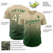 Charger l'image dans la galerie, Custom Cream Green Authentic Fade Fashion Baseball Jersey