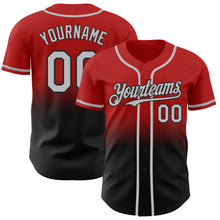 Laden Sie das Bild in den Galerie-Viewer, Custom Red Gray-Black Authentic Fade Fashion Baseball Jersey