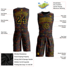 Загрузить изображение в средство просмотра галереи, Custom Figure Black-Gold Round Neck Sublimation Basketball Suit Jersey