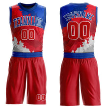 Charger l'image dans la galerie, Custom Figure Red-Royal Round Neck Sublimation Basketball Suit Jersey