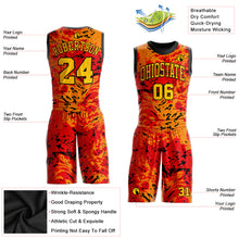 Charger l'image dans la galerie, Custom Figure Gold-Orange Round Neck Sublimation Basketball Suit Jersey