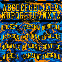 Charger l'image dans la galerie, Custom Figure Gold-Royal Round Neck Sublimation Basketball Suit Jersey