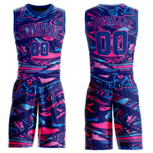 Charger l'image dans la galerie, Custom Figure Royal-Pink Round Neck Sublimation Basketball Suit Jersey