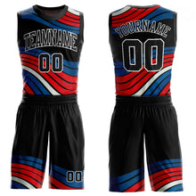 Charger l'image dans la galerie, Custom Figure Black-Red Round Neck Sublimation Basketball Suit Jersey