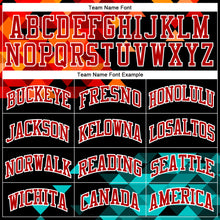 Загрузить изображение в средство просмотра галереи, Custom Figure Aqua-Red Round Neck Sublimation Basketball Suit Jersey