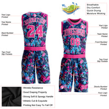 Laden Sie das Bild in den Galerie-Viewer, Custom Figure Pink-Light Blue Round Neck Sublimation Basketball Suit Jersey