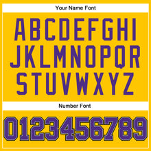 Load image into Gallery viewer, Custom Gold Purple-Gray Authentic Throwback Basketball Jersey