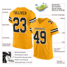Загрузить изображение в средство просмотра галереи, Custom Gold Black-White Mesh Authentic Football Jersey