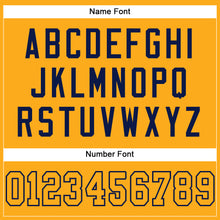 Laden Sie das Bild in den Galerie-Viewer, Custom Gold Gold-Navy Mesh Authentic Football Jersey