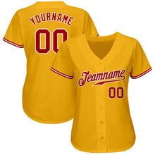 Charger l'image dans la galerie, Custom Gold Red-White Authentic Baseball Jersey