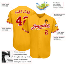 Charger l'image dans la galerie, Custom Gold Red-White Authentic Baseball Jersey