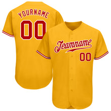Charger l'image dans la galerie, Custom Gold Red-White Authentic Baseball Jersey