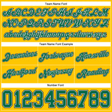 Laden Sie das Bild in den Galerie-Viewer, Custom Gold Black Pinstripe Kelly Green-White Authentic Basketball Shorts