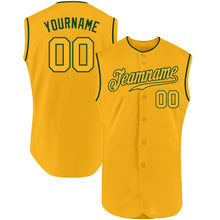 Загрузить изображение в средство просмотра галереи, Custom Gold Gold-Green Authentic Sleeveless Baseball Jersey