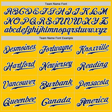 Загрузить изображение в средство просмотра галереи, Custom Yellow Navy Pinstripe Navy-White Authentic Baseball Jersey