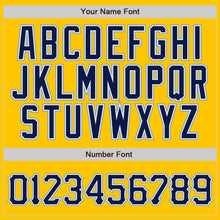 Загрузить изображение в средство просмотра галереи, Custom Yellow Navy Pinstripe Navy-Light Blue Authentic Baseball Jersey