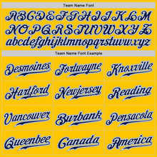 Загрузить изображение в средство просмотра галереи, Custom Yellow Navy Pinstripe Navy-Light Blue Authentic Baseball Jersey