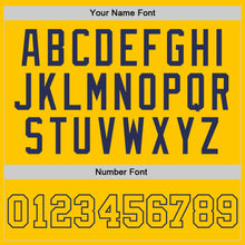 Load image into Gallery viewer, Custom Gold Gold-Navy Authentic Throwback Basketball Jersey