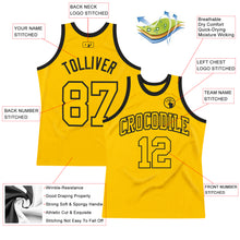 Load image into Gallery viewer, Custom Gold Gold-Black Authentic Throwback Basketball Jersey
