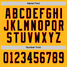 Load image into Gallery viewer, Custom Gold Black-Red Hockey Jersey