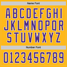 Load image into Gallery viewer, Custom Gold Purple-White Hockey Jersey
