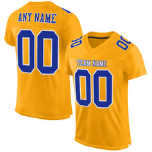 Загрузить изображение в средство просмотра галереи, Custom Gold Royal-White Mesh Authentic Football Jersey