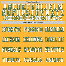 Load image into Gallery viewer, Custom Gold Green-White Mesh Authentic Football Jersey