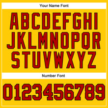 Load image into Gallery viewer, Custom Gold Red-Black Authentic Throwback Basketball Jersey