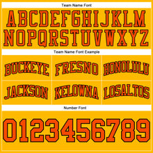 Load image into Gallery viewer, Custom Gold Orange-Black Authentic Throwback Basketball Shorts