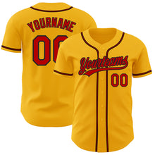 Charger l'image dans la galerie, Custom Gold Red-Black Authentic Baseball Jersey