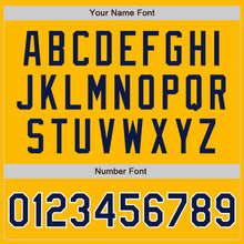 Загрузить изображение в средство просмотра галереи, Custom Gold Navy Pinstripe Navy-White Authentic Baseball Jersey