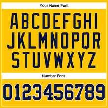 Load image into Gallery viewer, Custom Gold Navy Pinstripe Navy-White Authentic Basketball Jersey