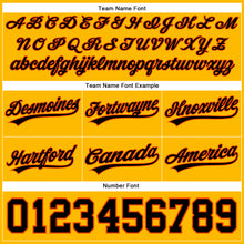 Load image into Gallery viewer, Custom Gold Black-Orange Authentic Throwback Basketball Shorts