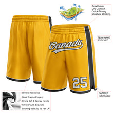 Load image into Gallery viewer, Custom Gold White-Black Authentic Basketball Shorts
