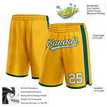Charger l'image dans la galerie, Custom Gold White-Green Authentic Basketball Shorts