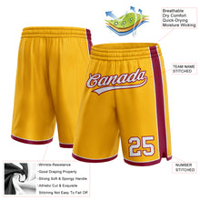 Charger l'image dans la galerie, Custom Gold White-Maroon Authentic Basketball Shorts