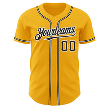 Laden Sie das Bild in den Galerie-Viewer, Custom Gold Black-White Authentic Baseball Jersey
