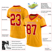 Load image into Gallery viewer, Custom Gold Red-White Mesh Authentic Football Jersey