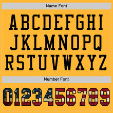 Load image into Gallery viewer, Custom Gold Vintage USA Flag-Black Mesh Authentic Football Jersey