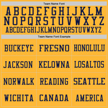 Charger l'image dans la galerie, Custom Gold Light Blue-Navy Mesh Authentic Football Jersey