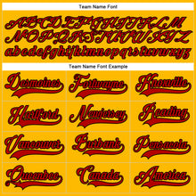 Load image into Gallery viewer, Custom Gold Red-Black Hockey Lace Neck Jersey