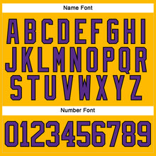 Load image into Gallery viewer, Custom Gold Purple-Black Hockey Lace Neck Jersey