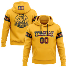 Load image into Gallery viewer, Custom Stitched Gold Vintage USA Flag Black-Crimson Football Pullover Sweatshirt Hoodie