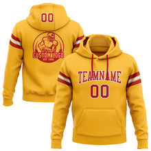 Charger l'image dans la galerie, Custom Stitched Gold Red-White Football Pullover Sweatshirt Hoodie