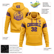 Load image into Gallery viewer, Custom Stitched Gold Purple-Black Football Pullover Sweatshirt Hoodie
