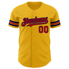 Charger l'image dans la galerie, Custom Gold Red-Navy Authentic Baseball Jersey