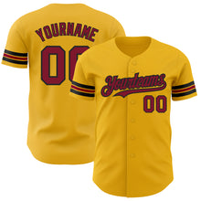 Load image into Gallery viewer, Custom Gold Crimson-Black Authentic Baseball Jersey